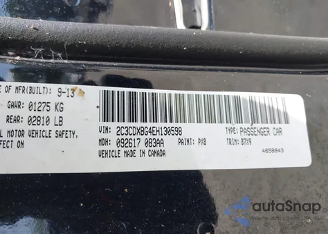 2014 Dodge Charger Se из США, поврежденный, VIN 2C3CDXBG4EH130598